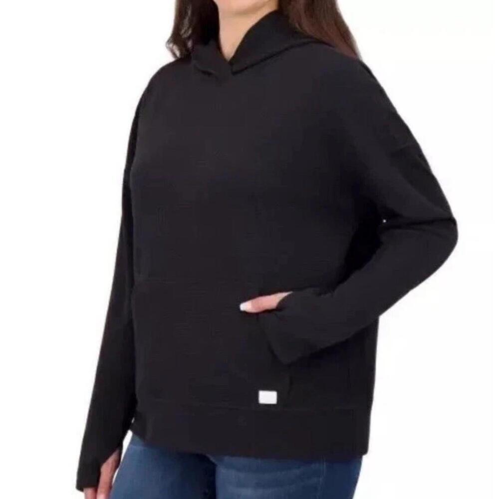 Soybu Women's Textured Knit Hoodie, Black, Size M. O